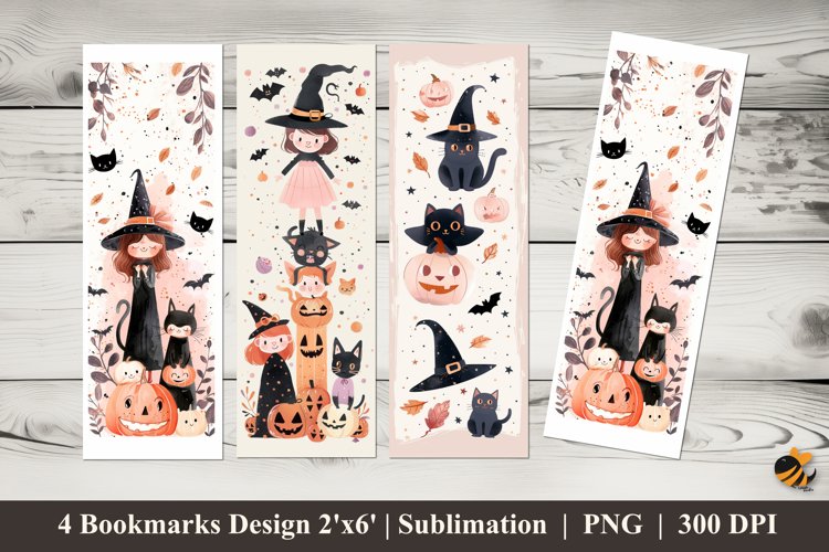 Halloween Themed Bookmarks Sublimation Design