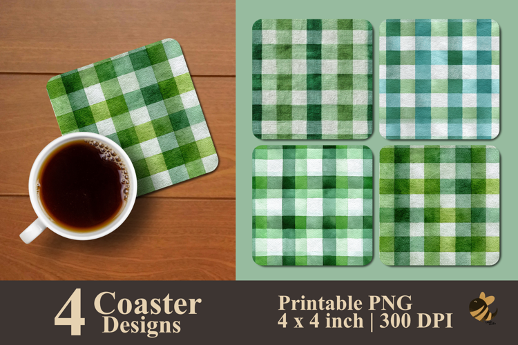 Pale Green Coaster Sublimation Design