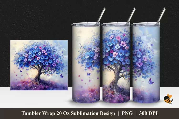 Magic Tree Tumbler Wrap Sublimation Design 1