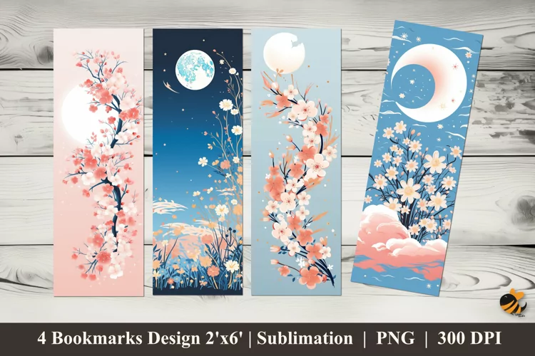 Happy Floral Bookmarks Sublimation Design