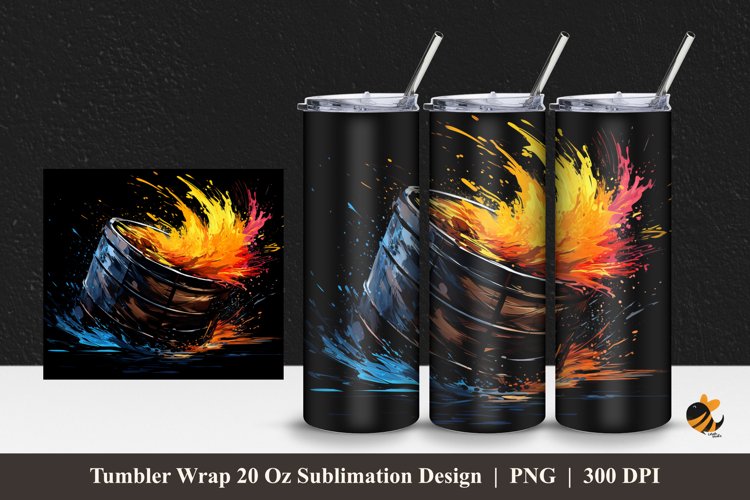 Barrel Effect Tumbler Wrap Sublimation Design 1