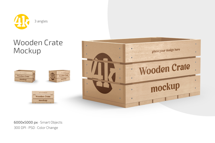 Wooden Crate Mockup Set