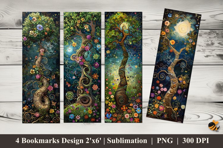 Bonsai Tree Bookmarks Sublimation Design example image 1