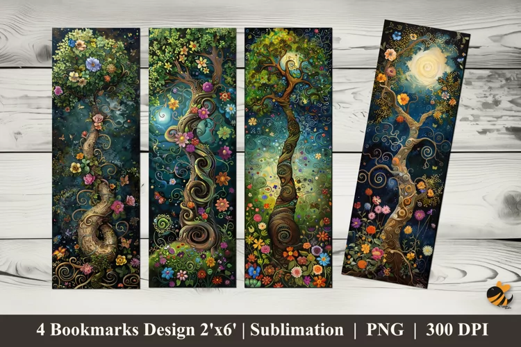Bonsai Tree Bookmarks Sublimation Design