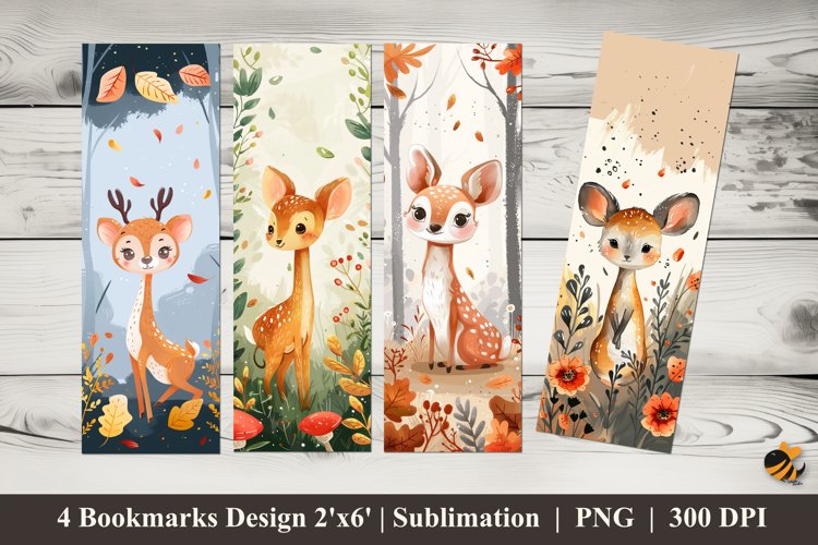 Funny Mousedeer Bookmarks Sublimation Design example image 1