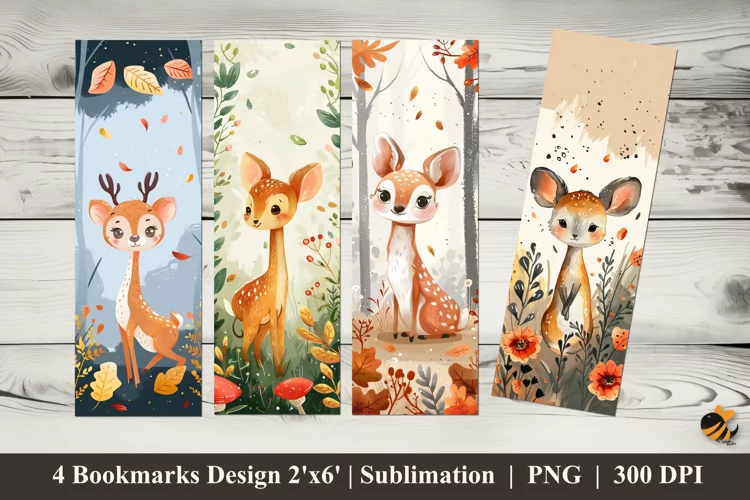 Funny Mousedeer Bookmarks Sublimation Design