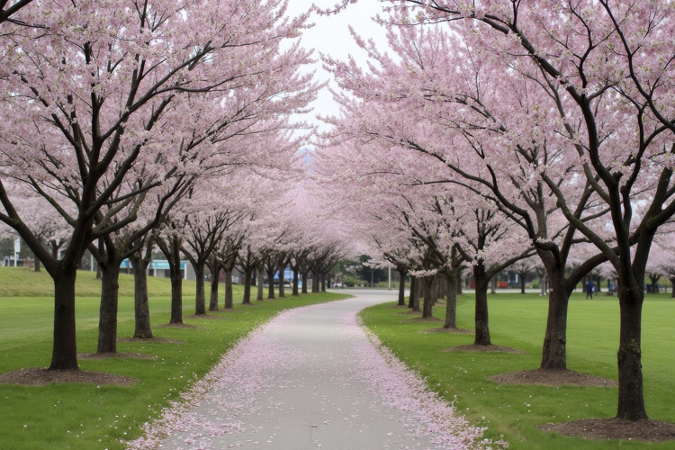 Cherry Blossom Trees Background