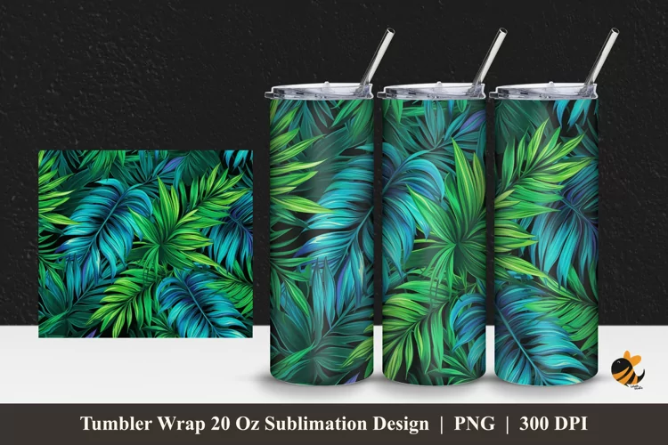Shiny Plants Tumbler Wrap Sublimation Design 1