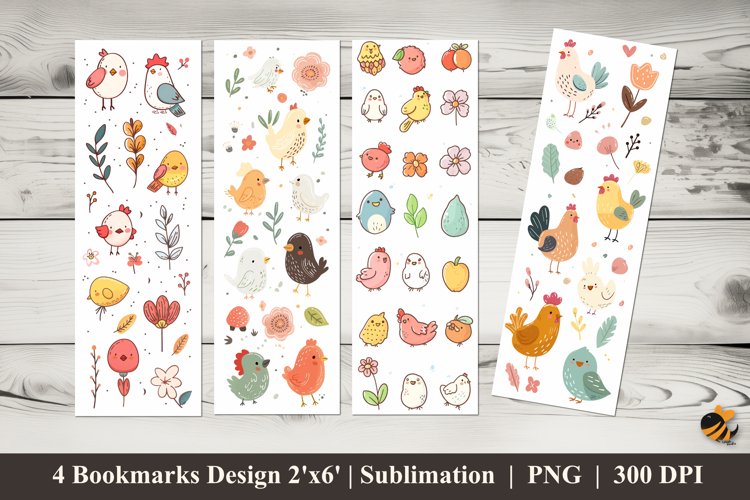 Cute Doodle Bookmarks Sublimation Design example image 1