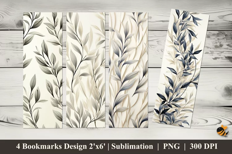 Traditional Botanical Bookmarks Sublimation Design