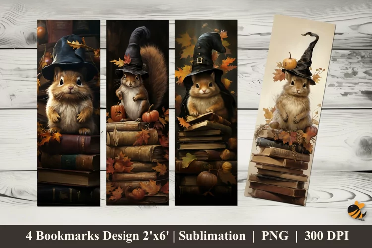 Squirrel Teacher Bookmarks Sublimation Design
