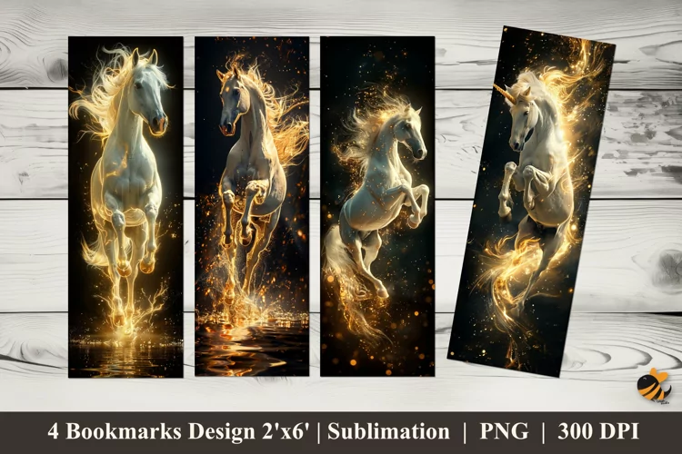 Shiny Horse Bookmarks Sublimation Design