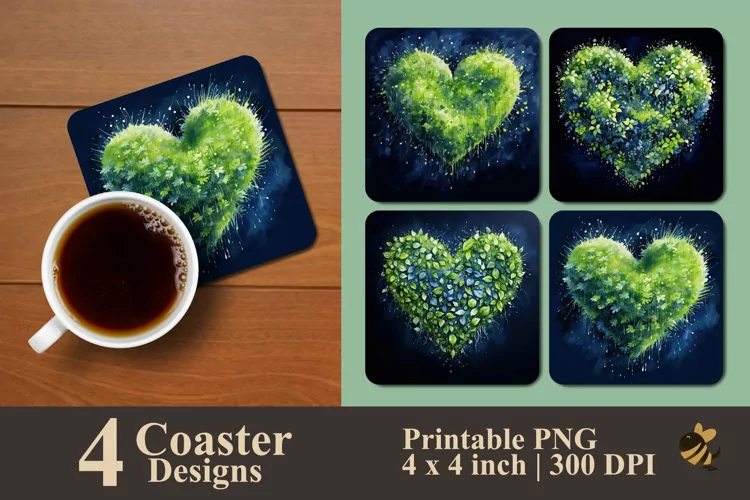 Grass Love Coaster Sublimation Designs