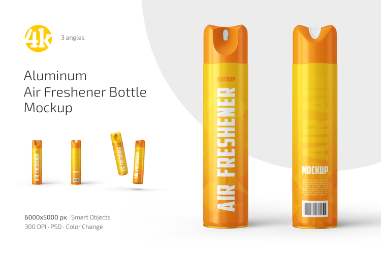 Aluminum Air Freshener Bottle Mockup Set