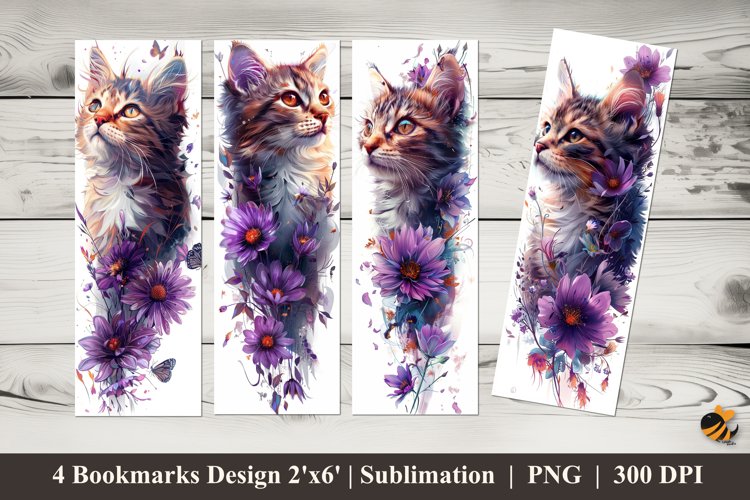Beautiful Purply Bookmarks Sublimation Design