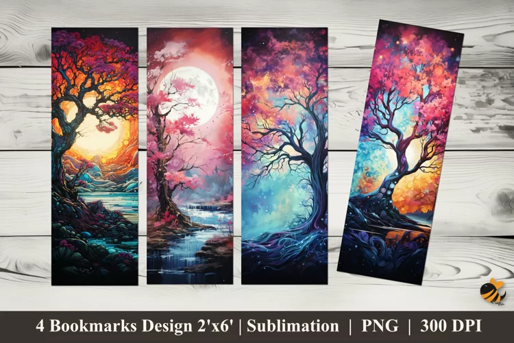 Luxury Tree Bookmarks Sublimation Design