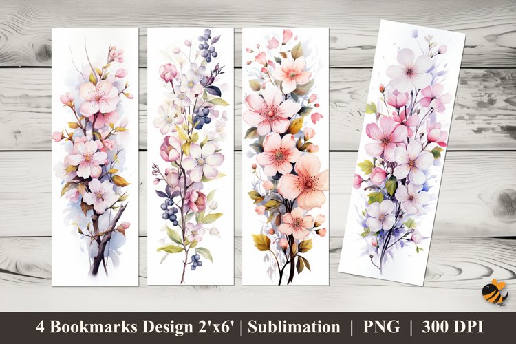 Soft Flowers Bookmarks Sublimation Design