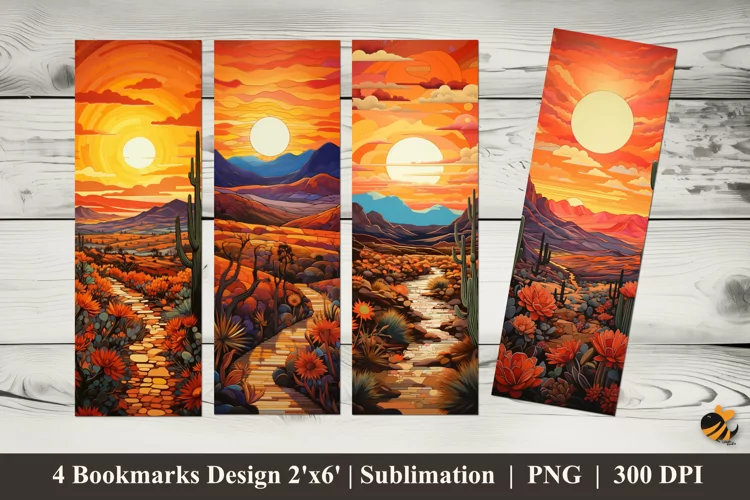 Afternoon Desert Bookmarks Sublimation Design