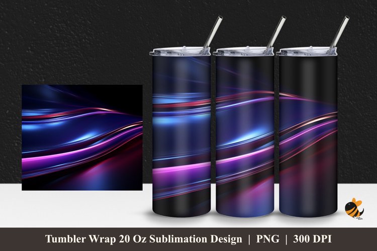 Futuristic Shine Tumbler Wrap Sublimation Design 1 example image 1