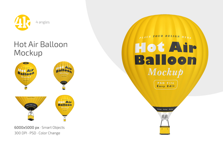 Hot Air Balloon Mockup Set