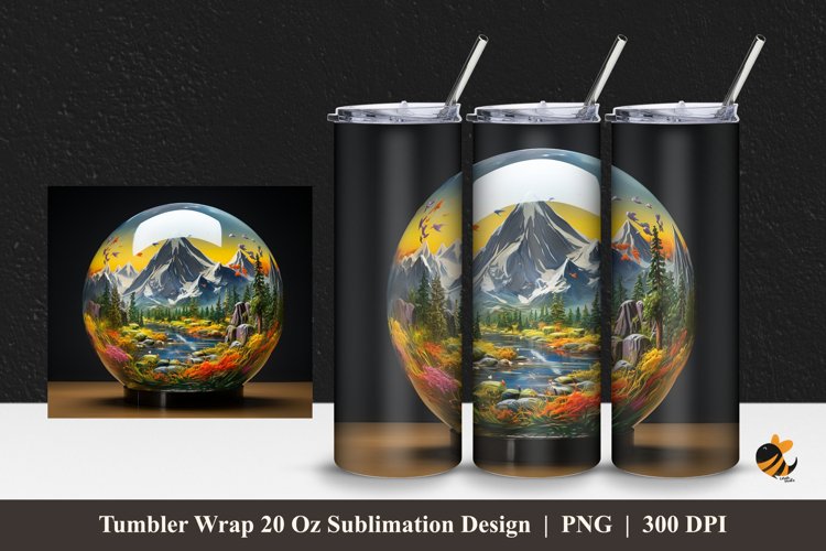 Aero Garden Illustration Tumbler Wrap Sublimation Design 1 example image 1