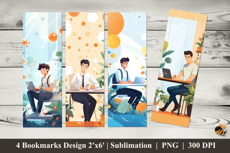 Smart Work Bookmarks Sublimation Design