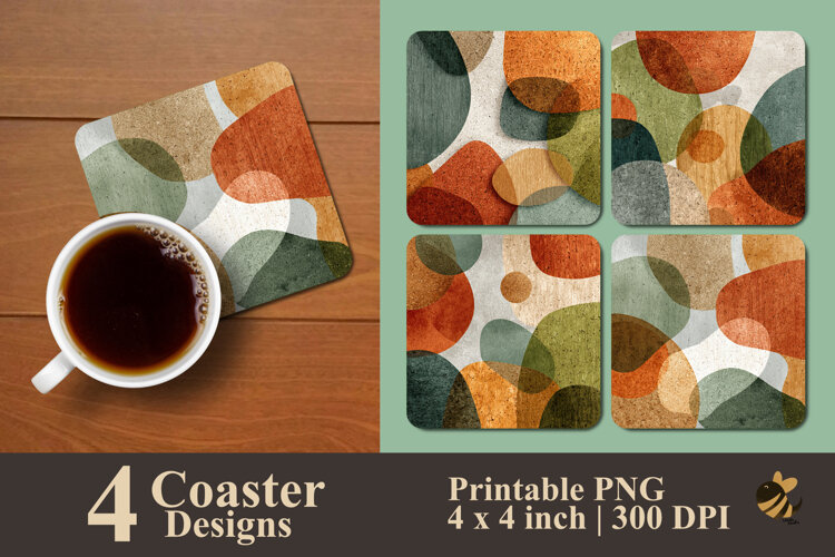 Natural Cork Coaster Sublimation Design example image 1