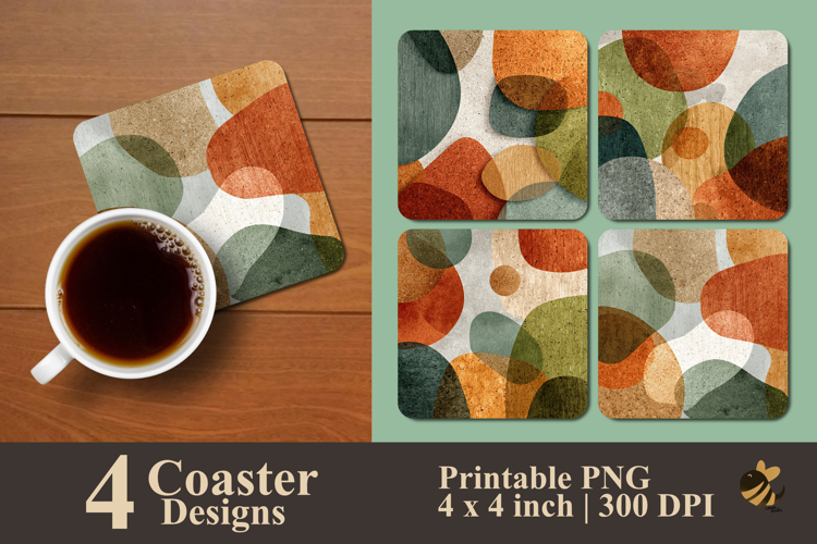 Natural Cork Coaster Sublimation Design