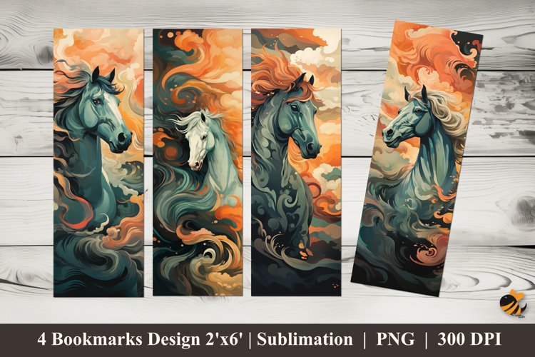 Horse Abstract Bookmarks Sublimation Design