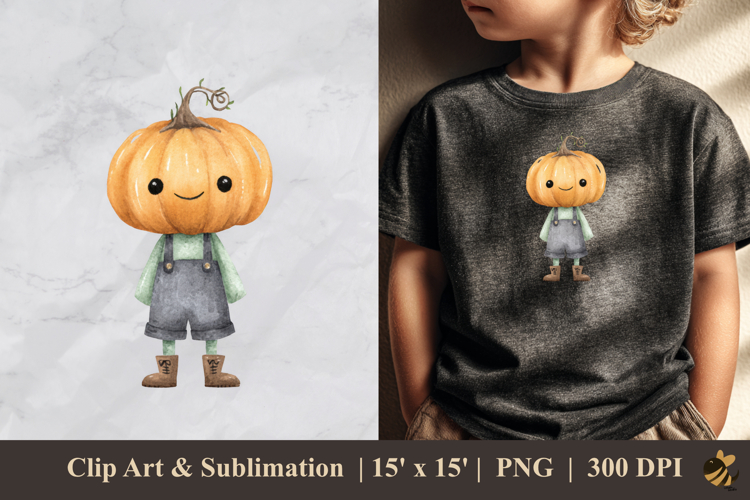 Little Pumpkin DTF Sublimation Clipart Design 1
