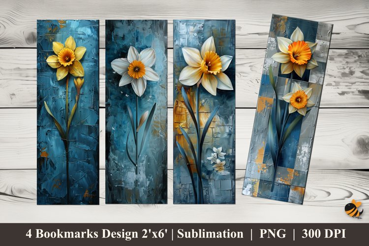 Lily Flowers Bookmarks Sublimation Design example image 1