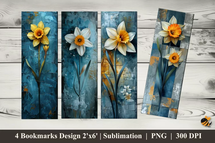 Lily Flowers Bookmarks Sublimation Design