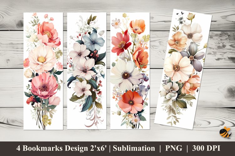 Flowers Bookmarks Sublimation Design