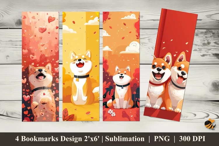 Happy Dog Bookmarks Sublimation Design