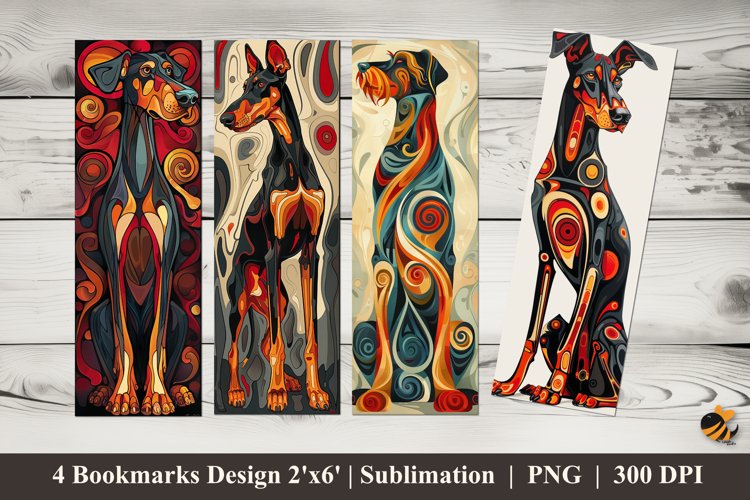 Futuristic Dog Bookmarks Sublimation Design
