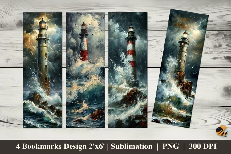 Sea Storm Bookmarks Sublimation Design