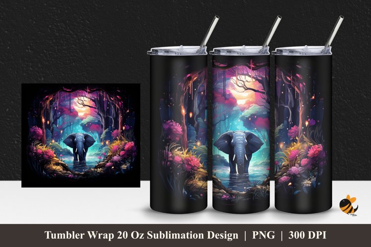 Forest Beauty Tumbler Wrap Sublimation Design 1