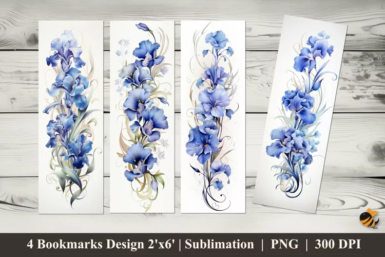 Delicate Flowers Bookmarks Sublimation Design