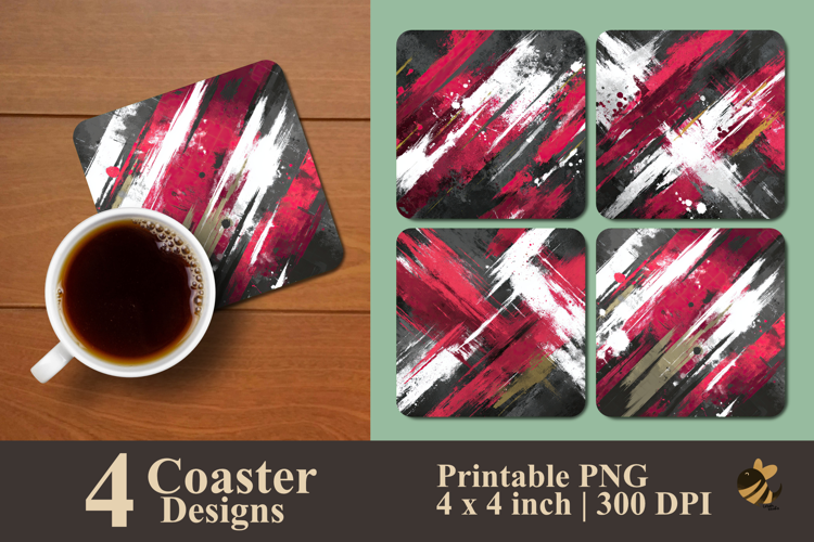 Brush of Steel Coaster Sublimation Design