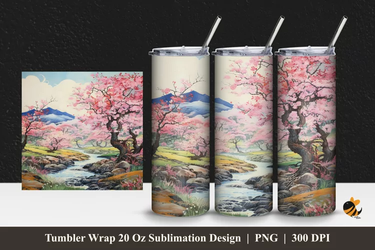 Beautiful Nature View Tumbler Wrap Sublimation Design 1