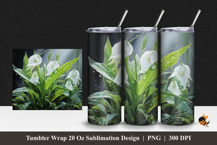 Brecele Plant Tumbler Wrap Sublimation Design 1