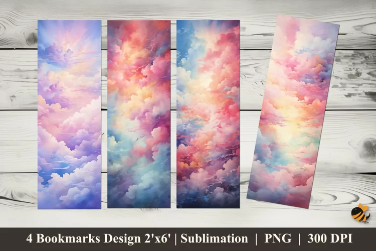 Pastel Cloud Bookmarks Sublimation Design