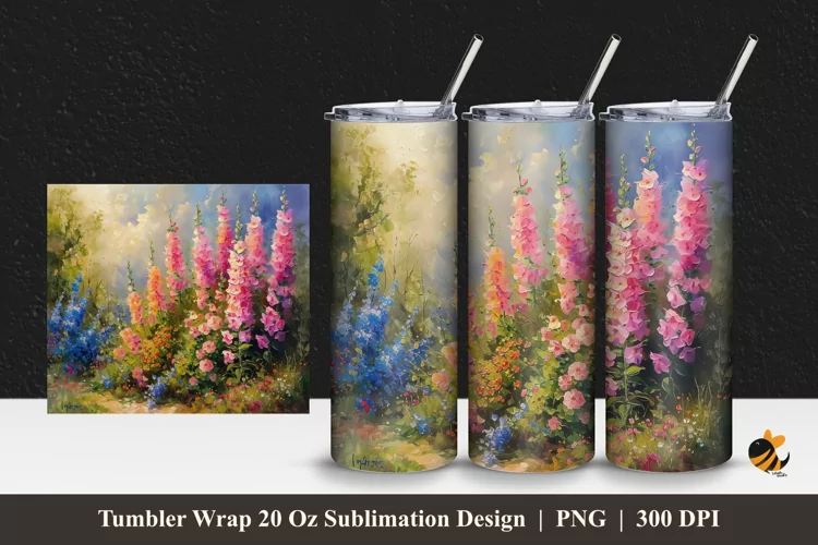 Beautiful Bloom Tumbler Wrap Sublimation Design 1