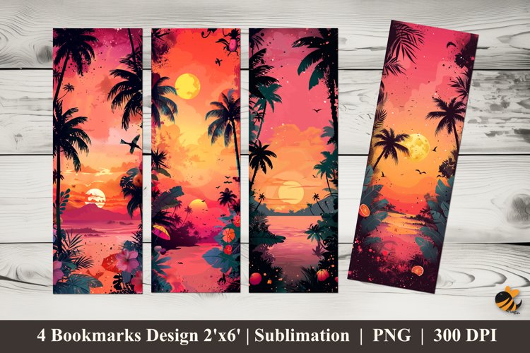 Afternoon Charm Bookmark Sublimation Design example image 1