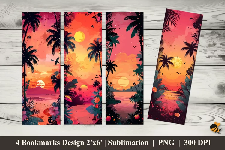 Afternoon Charm Bookmark Sublimation Design