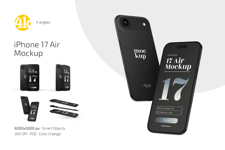 iPhone 17 Air Mockup Set
