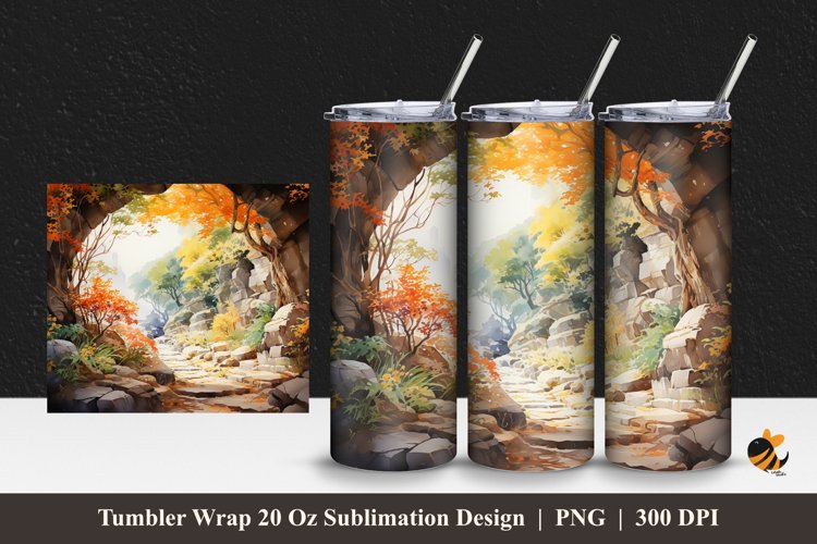 Morning Elegance Tumbler Wrap Sublimation Design 1