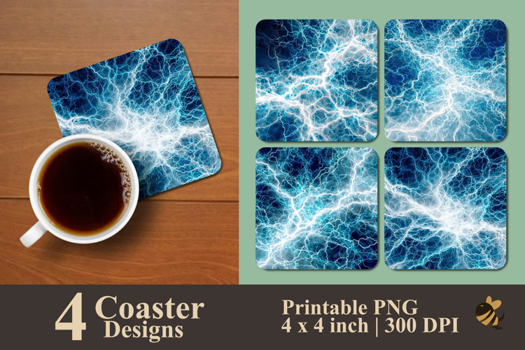 Electric Surge Coaster Sublimation Design