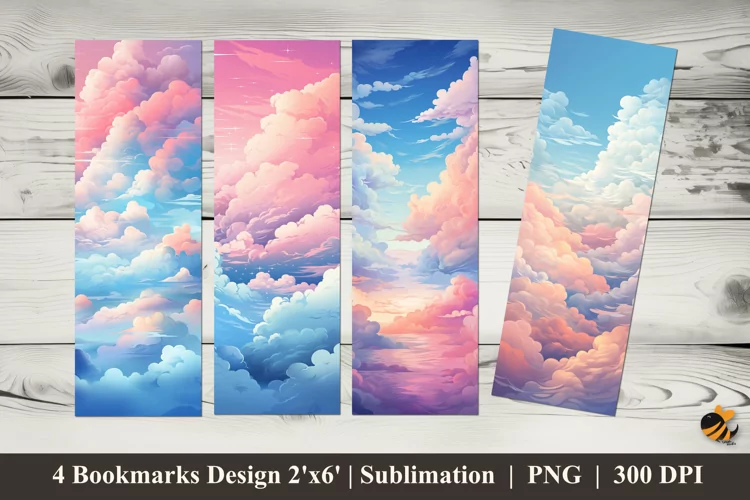 Pastel Sky Bookmarks Sublimation Design