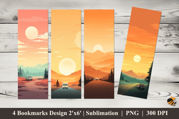 Afternoon Stroll Bookmarks Sublimation Design example image 1